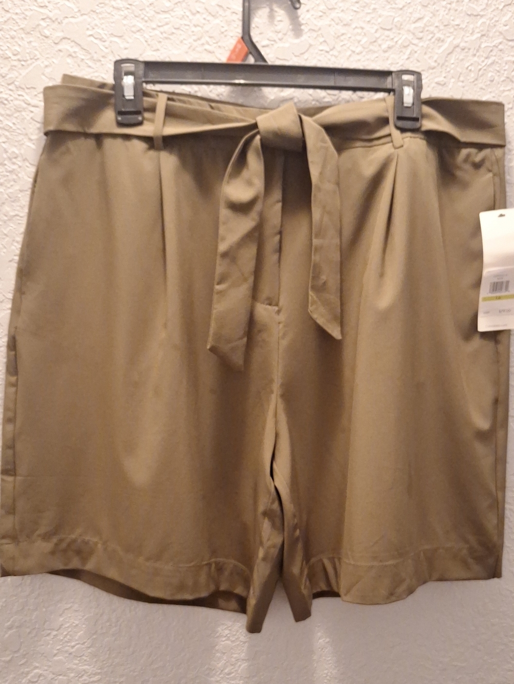 Calvin Klein Olive Tie-Waist Bermuda Shorts